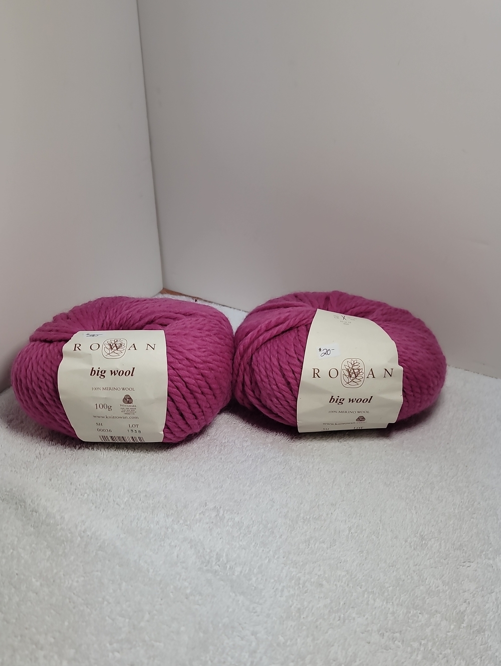 Rowan Big Wool Yarn - Magenta Pink - 2 Big Balls - NWT